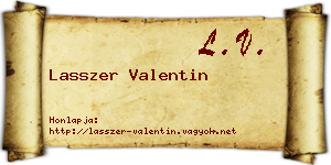 Lasszer Valentin névjegykártya